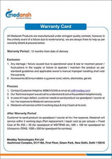 Medansh manufacturer warranty card for muscle stimulator