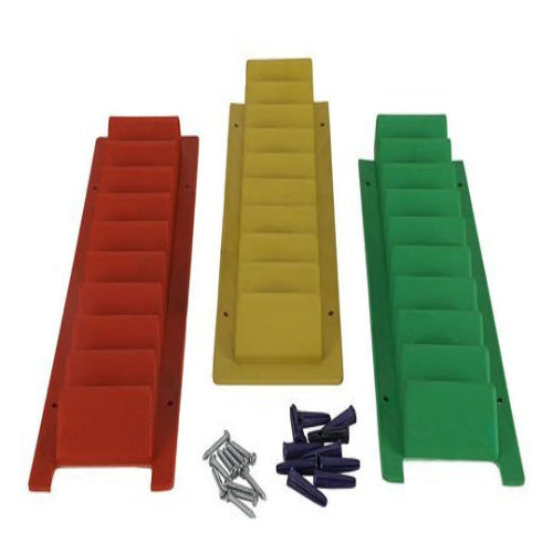 Wall-mounted shoulder finger ladder with multicolour rungs for range-of-motion exercise
