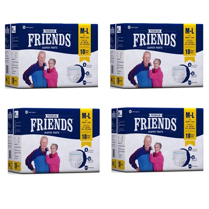 Friends Overnight M Size Adult Dry Pants/Diapers Pant Style by Nobel  Hygiene (10*3=30 pants)