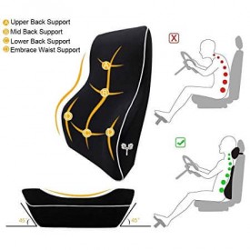 RaoRanDang Car Back Cushion Lumbar Support and Car Neck Pillow Kit, Memory  Foam Ergonomic Seat Cushion for Lower Back Support Cervical Headrest, with