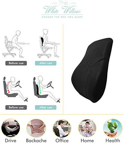 Grin Health Orthopedic Lower Lumbar Back Support for Car Driving