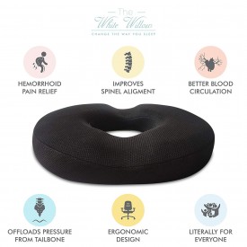 Pxcl Donut Pillow Hemorrhoid Tailbone Cushion Small Black Seat Cushion Pain  Relief For Prostate, Sciatica, Pelvic Floor, Pressure Sores, Pregnancy, P