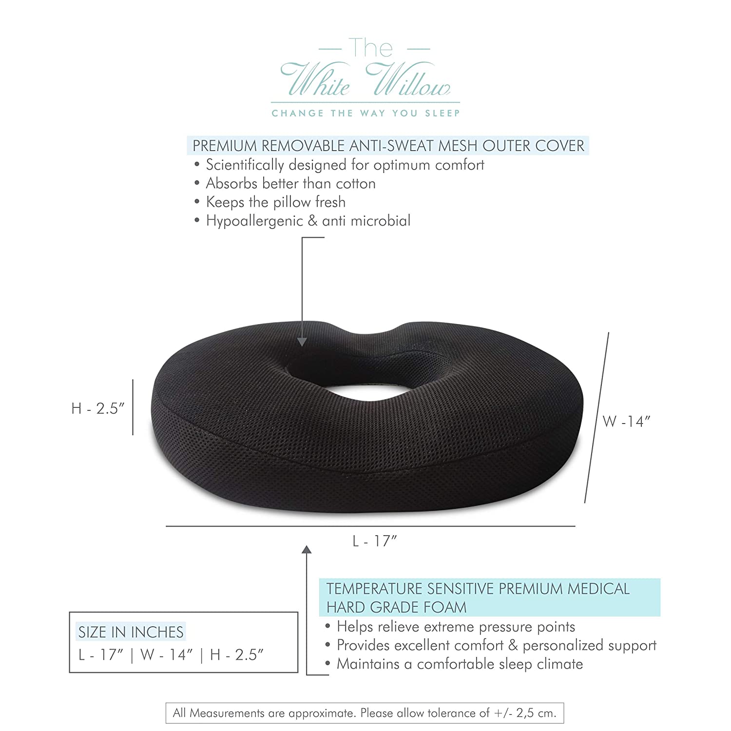 Highly Recommended Donut shaped Coccyx Tailbone Seat & Chair cushion- The  White Willow
