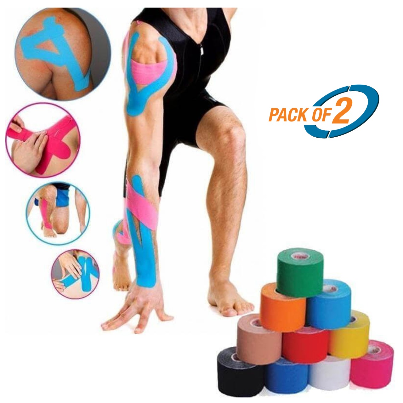 generic kinesio athletic sports kinesiology Tape - 5m x 5cm (pack