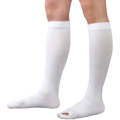 STARMED Opaque Anti Embolism Stockings, White, Model: KNEE LENGTH