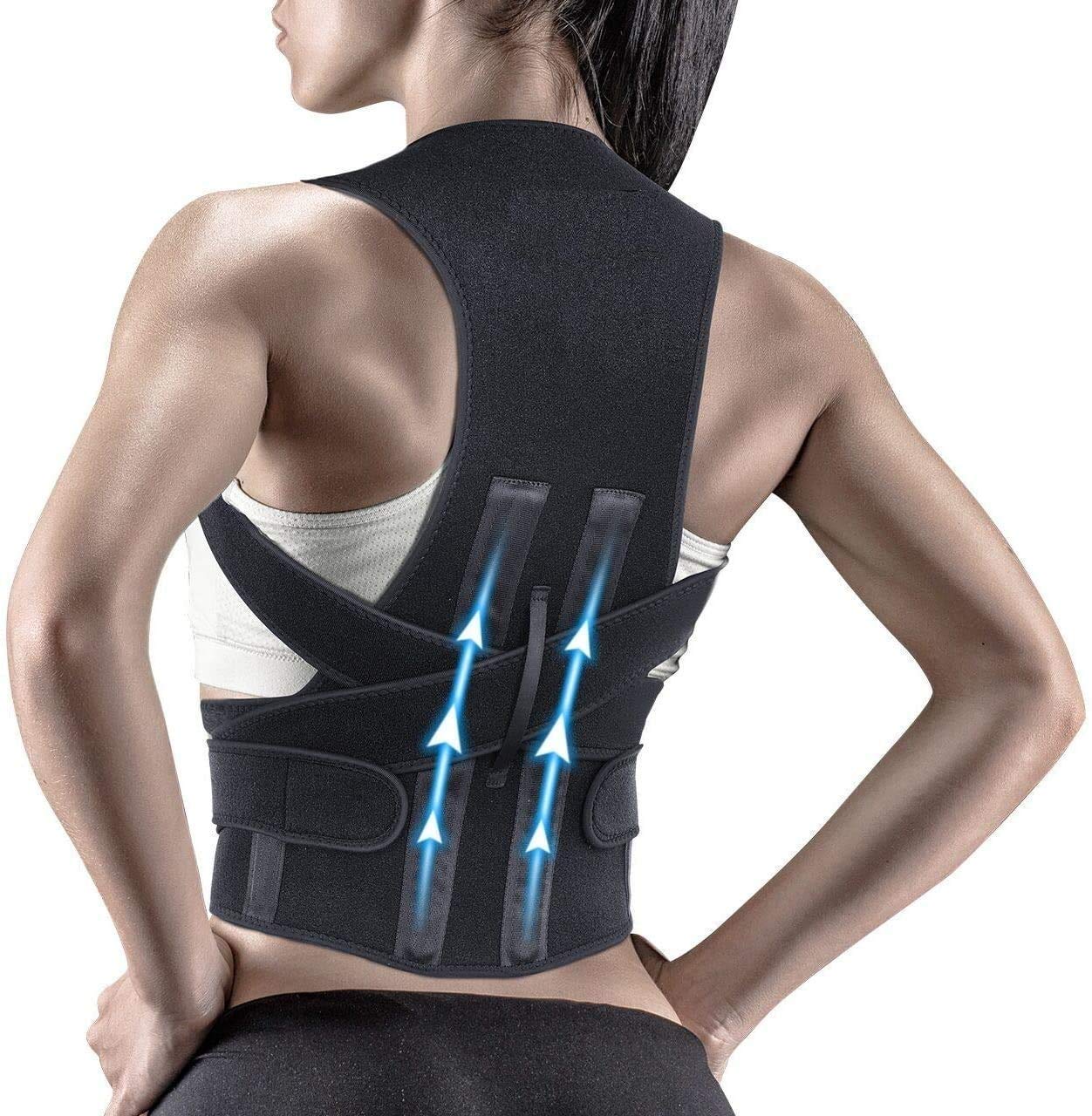 Posture Corrector Lightweight Breathable Back Brace Back Straightener For  Women Men Black